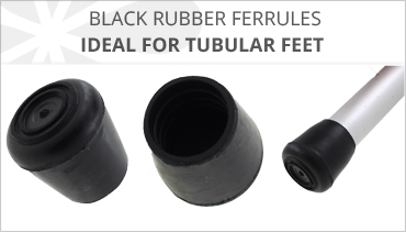 BLACK RUBBER FERRULES FOR TUBULAR FEET